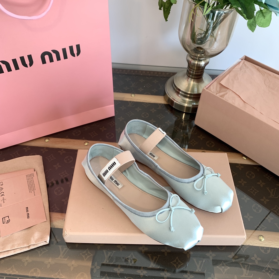 Miu Miu ballet flats satin round toe flat