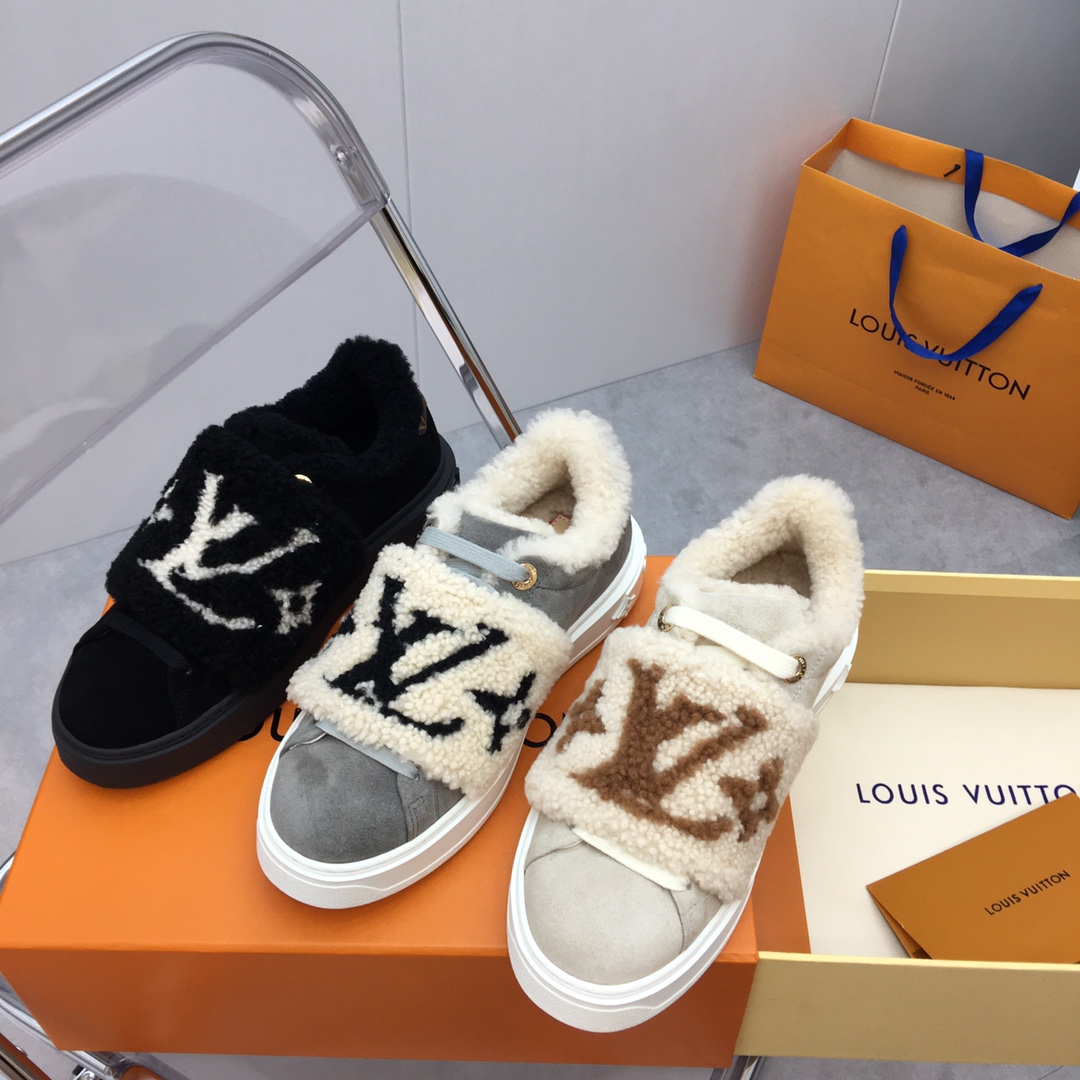 Louis Vuitton Shoes Sneakers Printing Genuine Leather TPU Wool Sweatpants