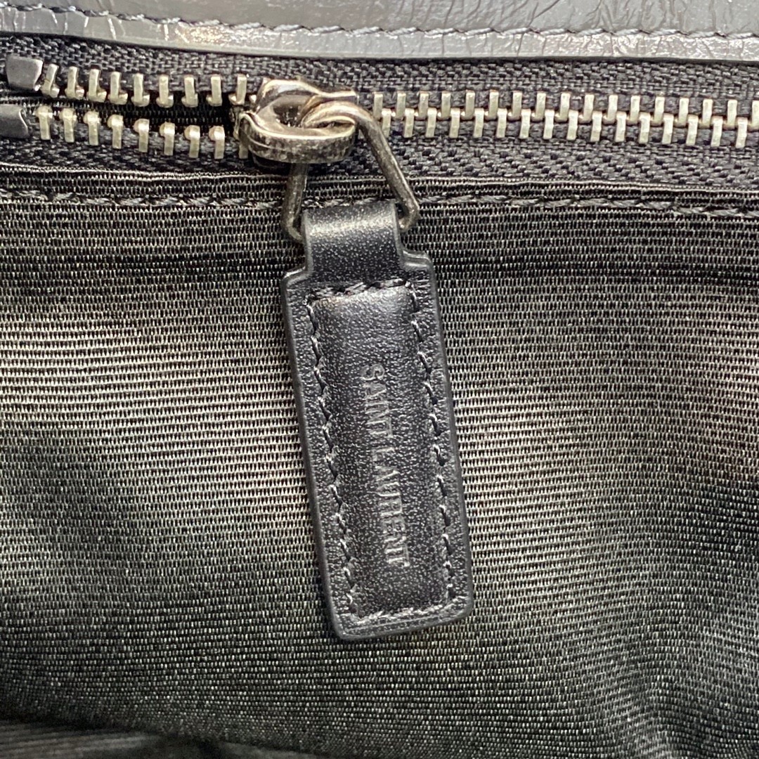 Saint Laurent 油腊深灰/古银 NIKI～28cm 爆裂纹 超多明星 同款