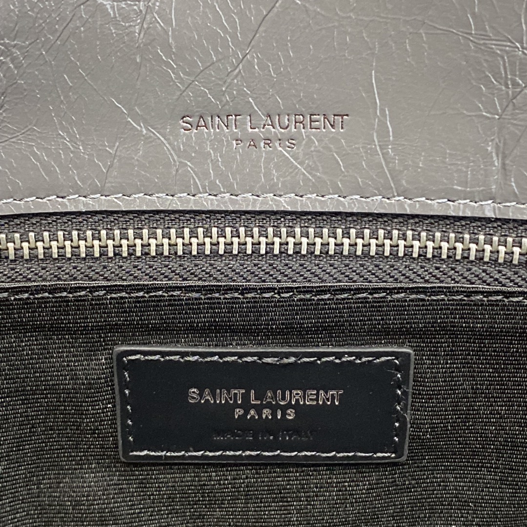 Saint Laurent 油腊深灰/古银 NIKI～28cm 爆裂纹 超多明星 同款