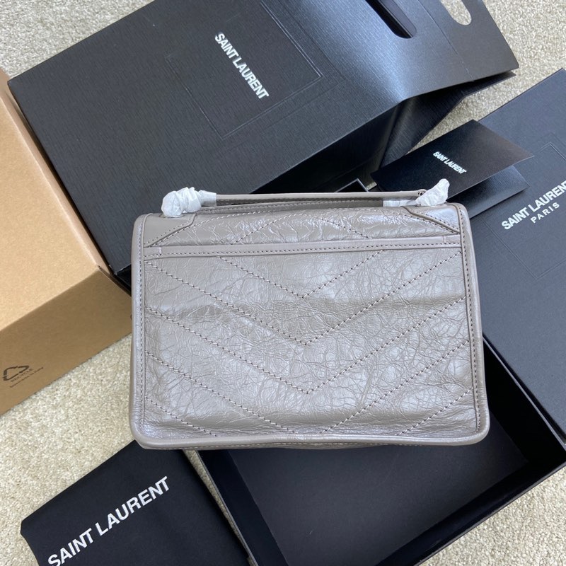 Saint Laurent 油腊浅灰/古银 NIKI～22cm 爆裂纹 超多明星 同款