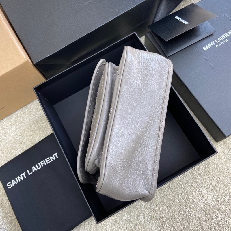 Saint Laurent 油腊浅灰/古银 NIKI～22cm 爆裂纹 超多明星 同款