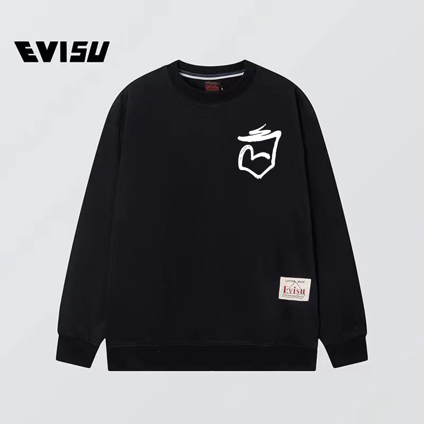 Evisu 2022 Men’s Seagulls Pocket Coat: Pure Cotton, Black/White, SSM-XXL Sizes. - 图片 3