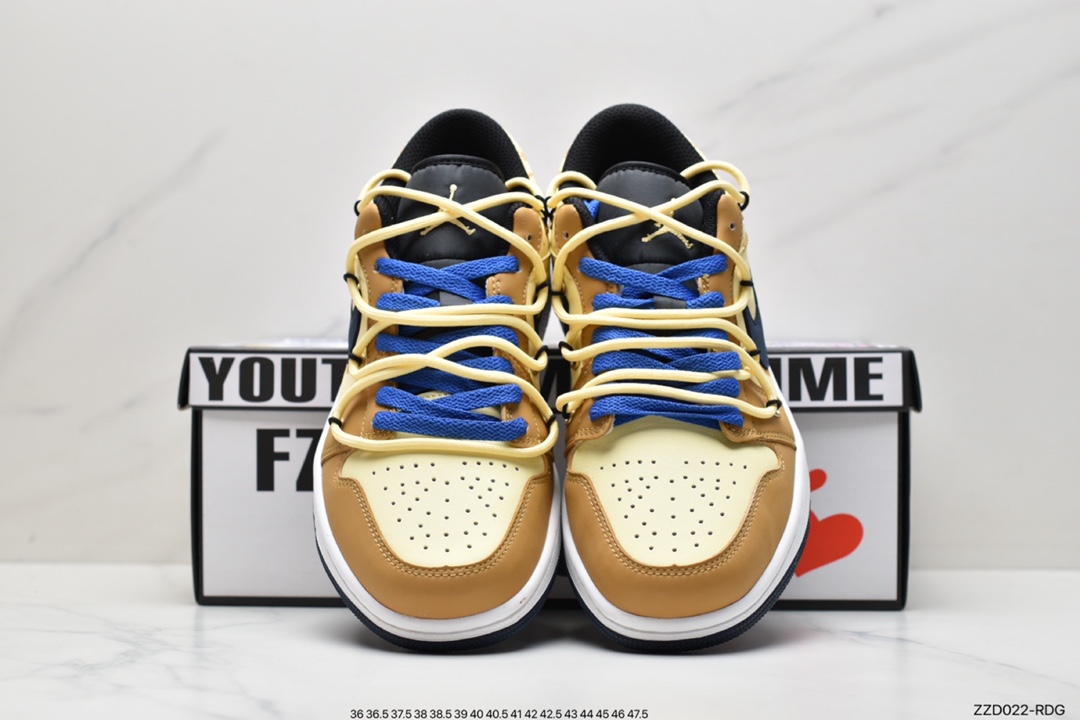 250 AJ1 Low 乔1低帮解构机能绑带黄黑同步官方配色553558-062