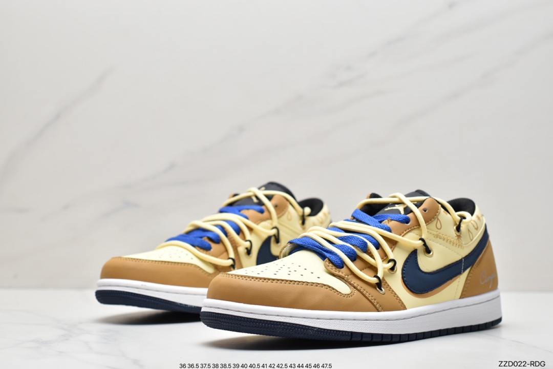 250 AJ1 Low 乔1低帮解构机能绑带黄黑同步官方配色553558-062