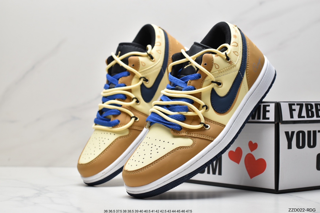 250 AJ1 Low 乔1低帮解构机能绑带黄黑同步官方配色553558-062