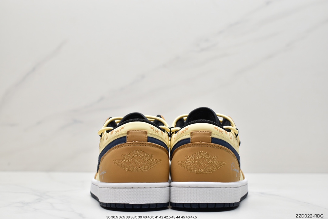 250 AJ1 Low 乔1低帮解构机能绑带黄黑同步官方配色553558-062