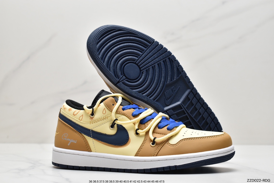 250 AJ1 Low 乔1低帮解构机能绑带黄黑同步官方配色553558-062