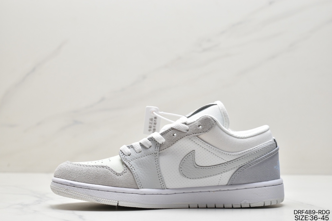 NK Air Jordan 1 Low ”Breathe/Triple White” AJ1 Jordan generation low-top classic retro cultural leisure sports basketball shoes DC0774