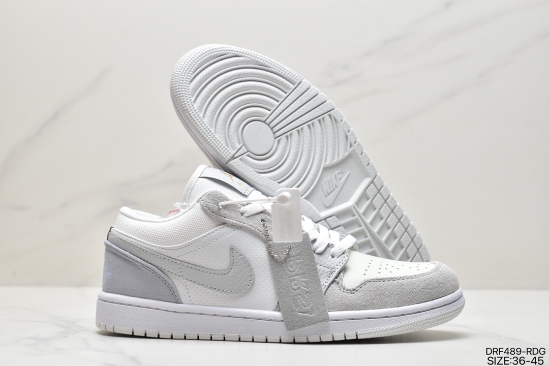 NK Air Jordan 1 Low ”Breathe/Triple White” AJ1 Jordan generation low-top classic retro cultural leisure sports basketball shoes DC0774