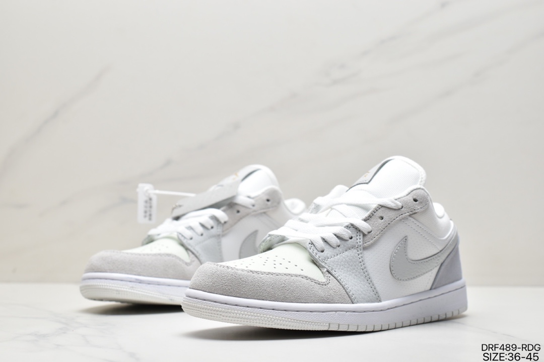 NK Air Jordan 1 Low ”Breathe/Triple White” AJ1 Jordan generation low-top classic retro cultural leisure sports basketball shoes DC0774