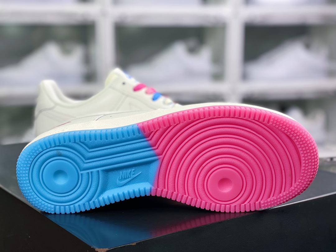 Air Force 1'07 Low QS ”Sail/Pink/Blue/Miami Heat” Classic Heat Beige White Pink Blue Mini Double Hook KU0902-112