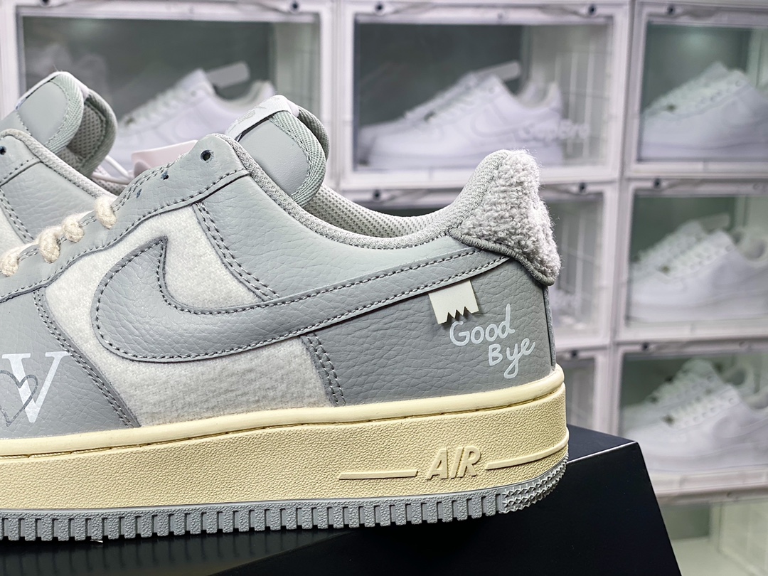 Air Force 1 07 LV8 ”Good Bye” classic low-top all-match casual sports shoes ”smoke white V heart” DO5220-166