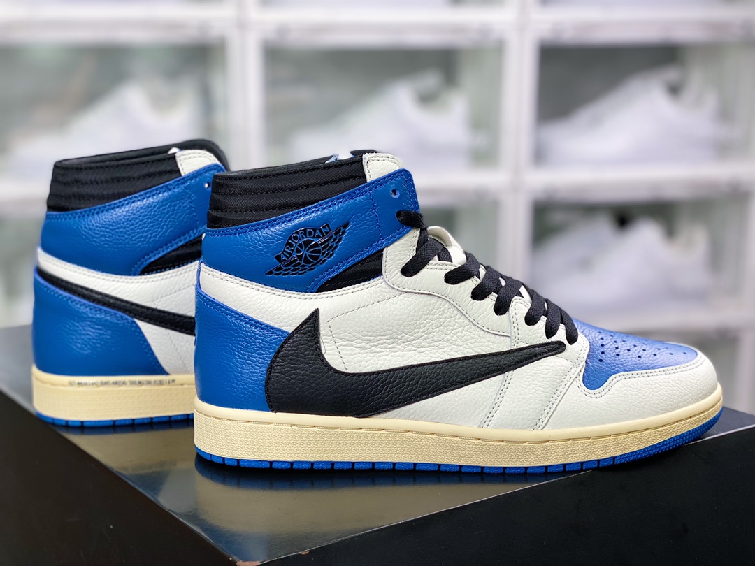 纯原版本 480 fragment design x Travis Scott x Air Jordan 1 High OG SP”Military Blue”AJ1乔丹一代DH3227-105