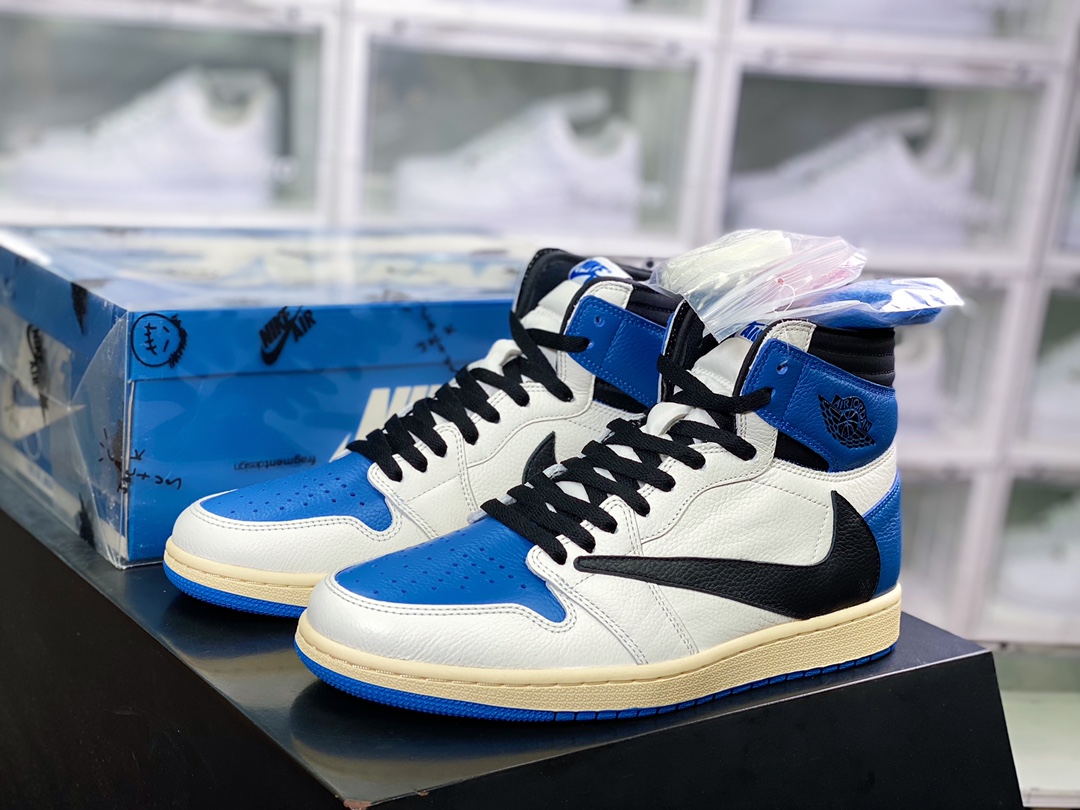 纯原版本 480 fragment design x Travis Scott x Air Jordan 1 High OG SP”Military Blue”AJ1乔丹一代DH3227-105
