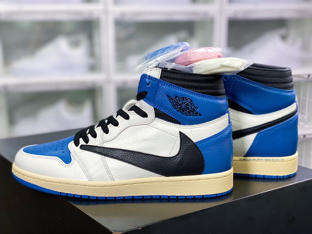 纯原版本 480 fragment design x Travis Scott x Air Jordan 1 High OG SP”Military Blue”AJ1乔丹一代DH3227-105