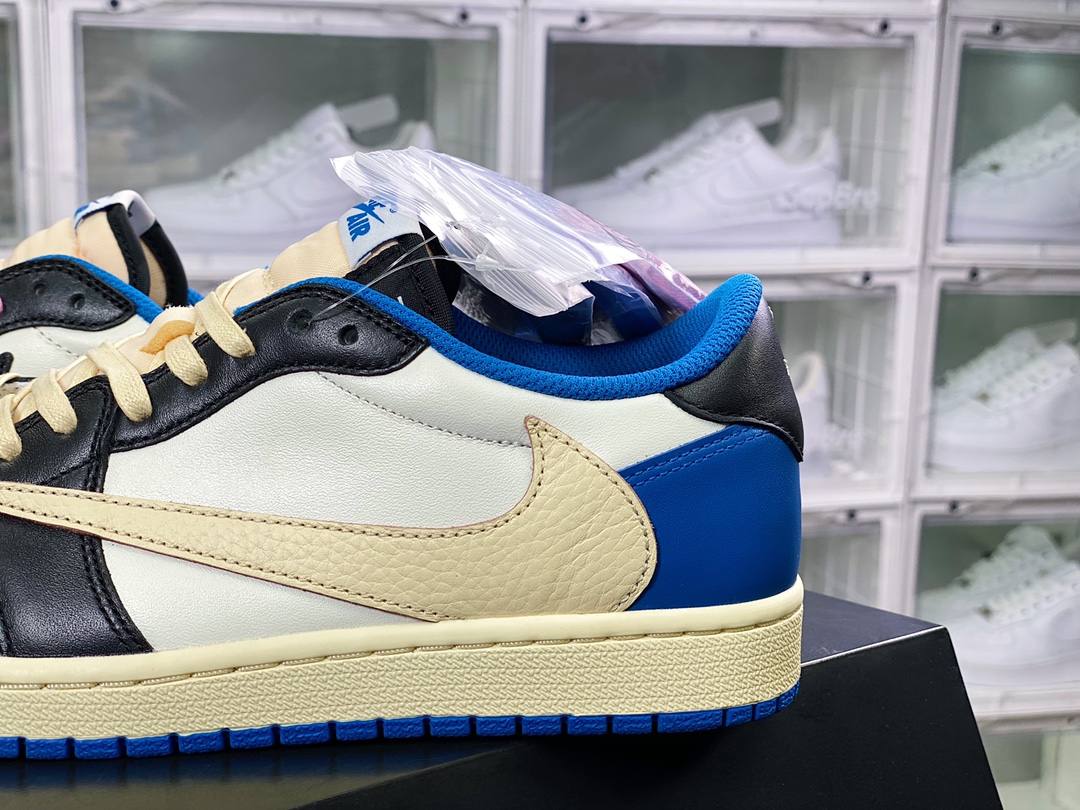 纯原版本 480 fragment design x Travis Scott x Air Jordan 1 Low OG SP”Military Blue”AJ1乔丹一代经典低帮文化DM7866-140