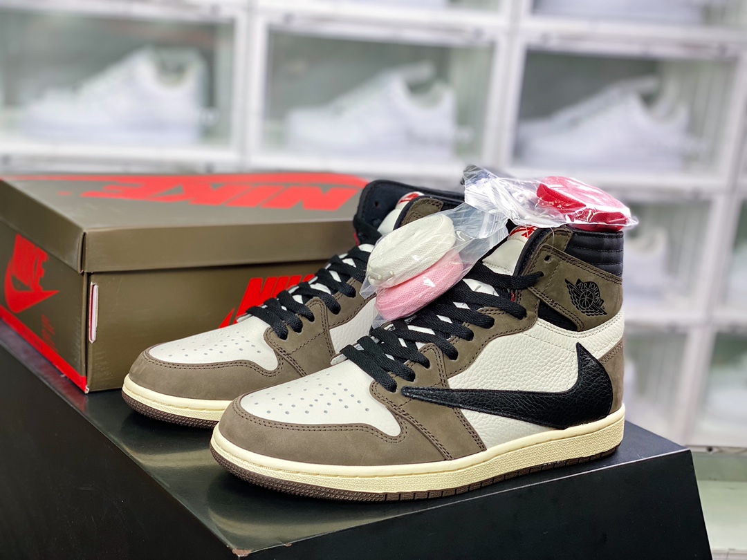 纯原版本 480 fragment design x Travis Scott x Air Jordan 1 High OG SP”Military Blue”AJ1 DH3227-105