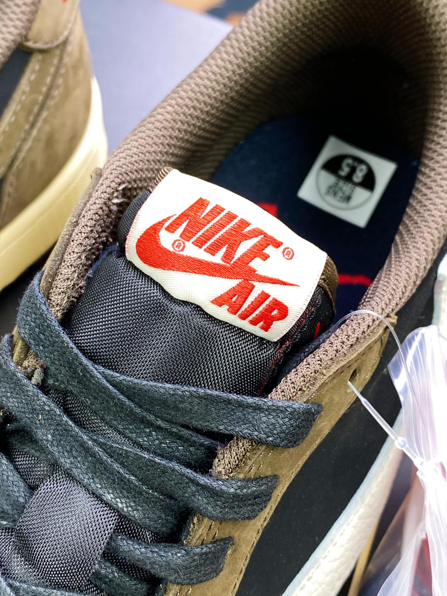 纯原版本 480 fragment design x Travis Scott x Air Jordan 1 Low OG SP”Military Blue”AJ1乔丹一代经典低帮文化百搭休闲运动篮球鞋“TS深棕倒钩”CQ4277-001