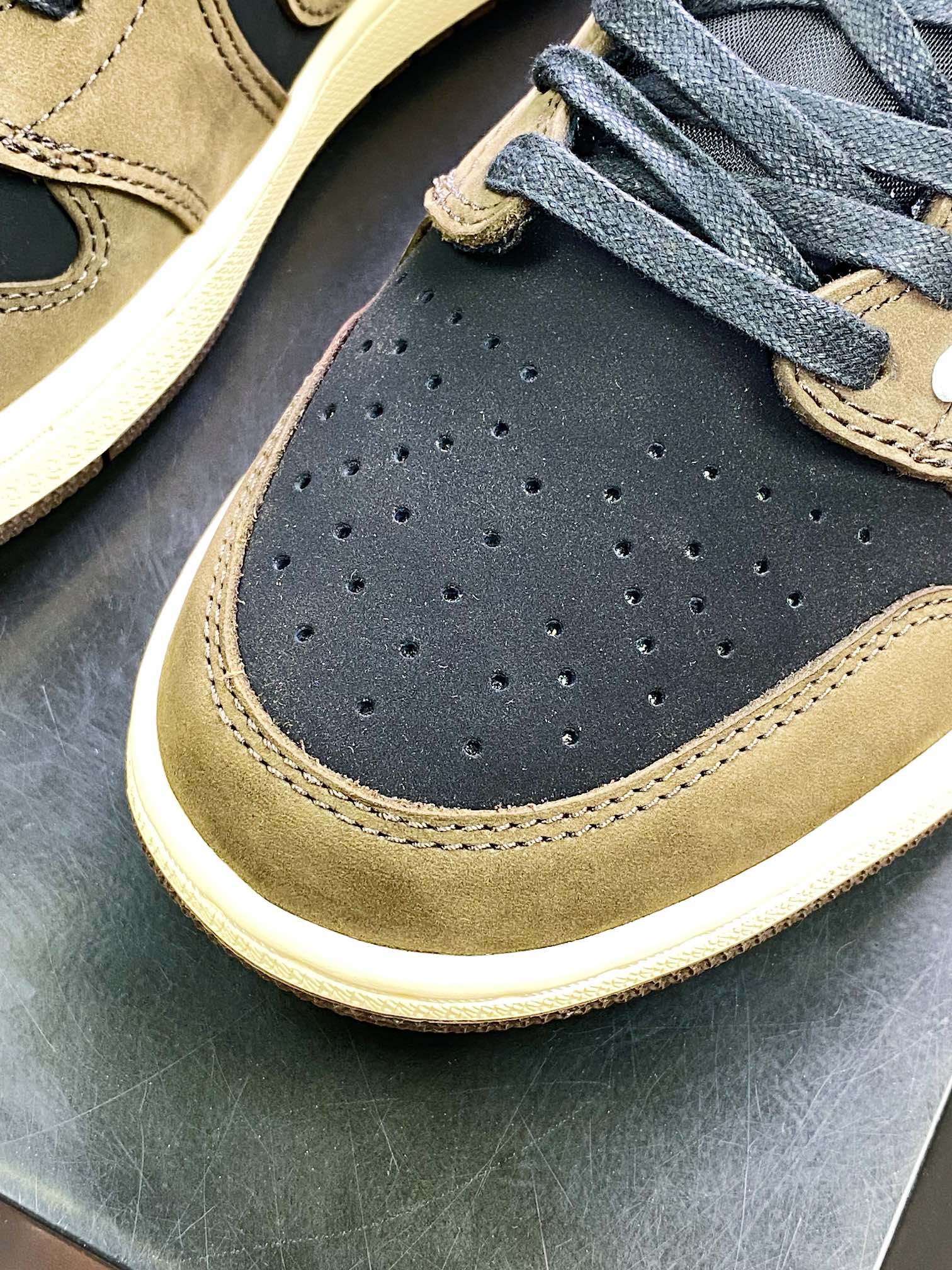 纯原版本 480 fragment design x Travis Scott x Air Jordan 1 Low OG SP”Military Blue”AJ1乔丹一代经典低帮文化百搭休闲运动篮球鞋“TS深棕倒钩”CQ4277-001