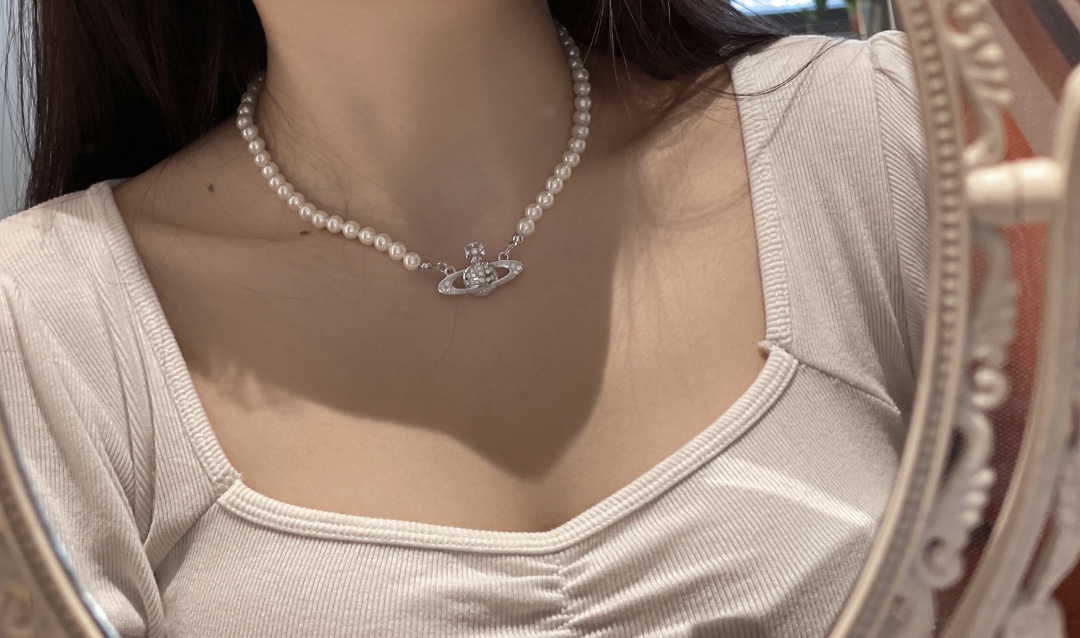 NO:103282,The Queen Mother of the Citizen Treasure Accessories Sharing Pearl Saturn Necklace No need to say how popular it is, Queen Mother of the Citizen Necklace, necklace19860909西太后宝藏配饰分享 珍珠土星项链有多火就不用我说了,西太后项链,necklace,Jewelry
