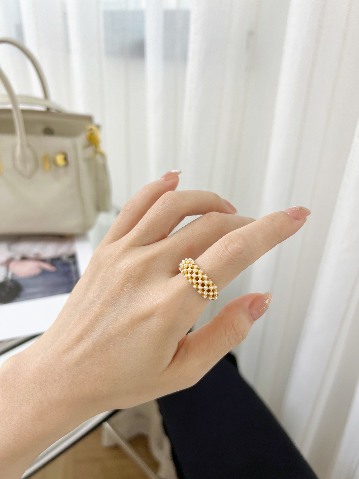 新款☑️DIOR珍珠戒指