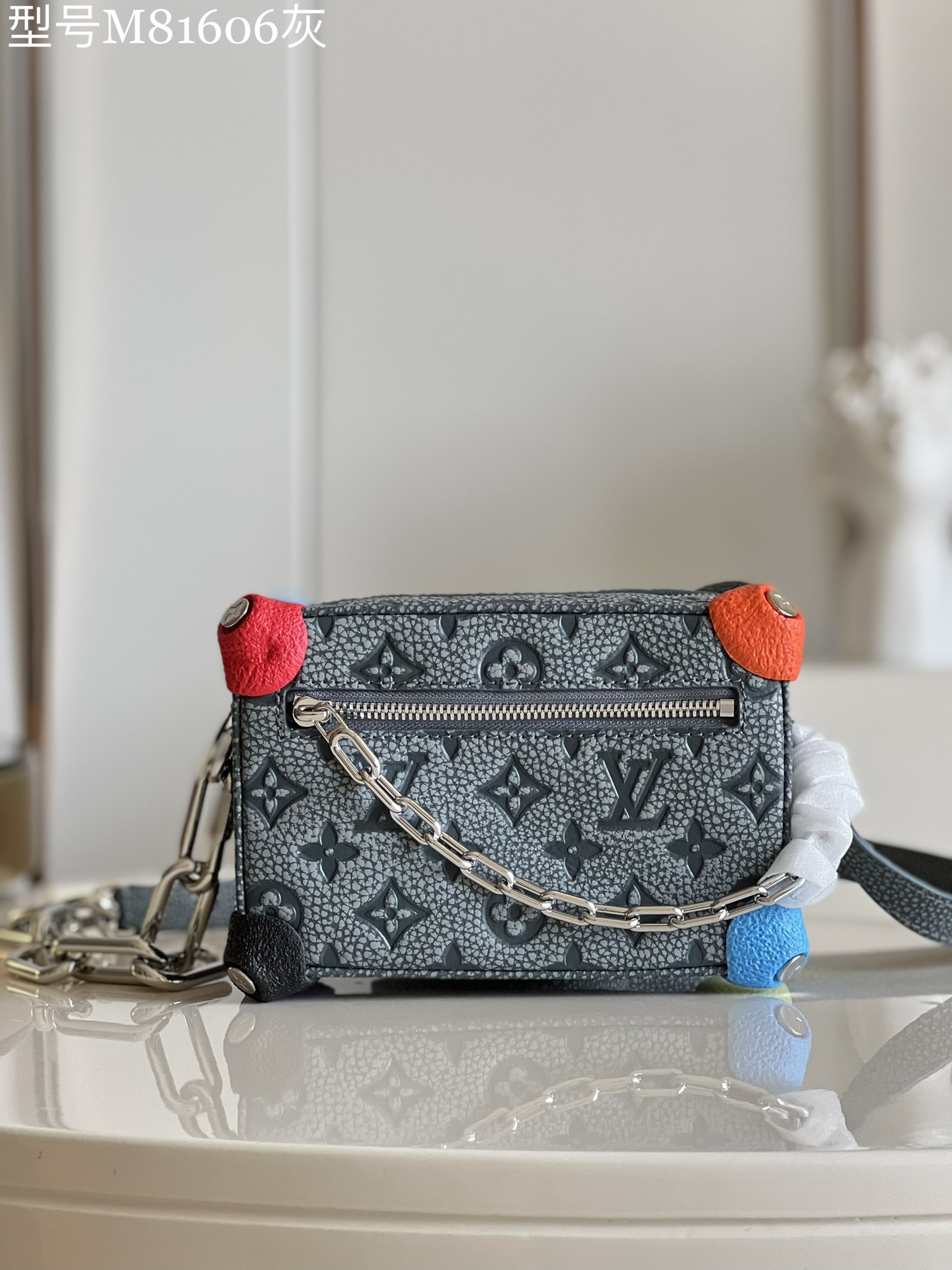 Louis Vuitton LV Soft Trunk Bags Handbags Grey Taurillon Fall/Winter Collection Mini M81606