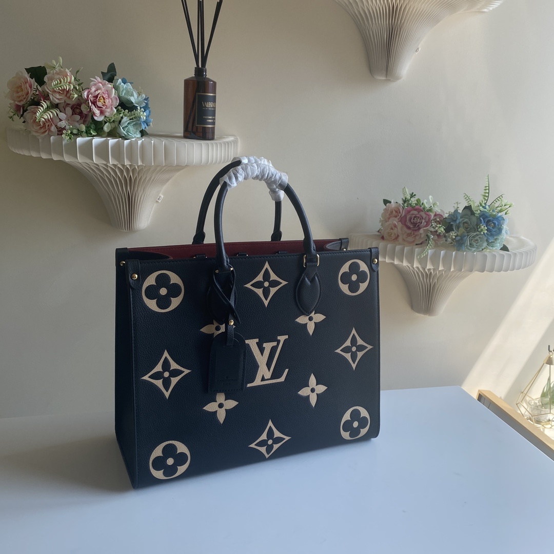 /580顶级原单ONTHEGO中号手袋M45495黑色丝印本款OnTheGo中号Tote包M45493将