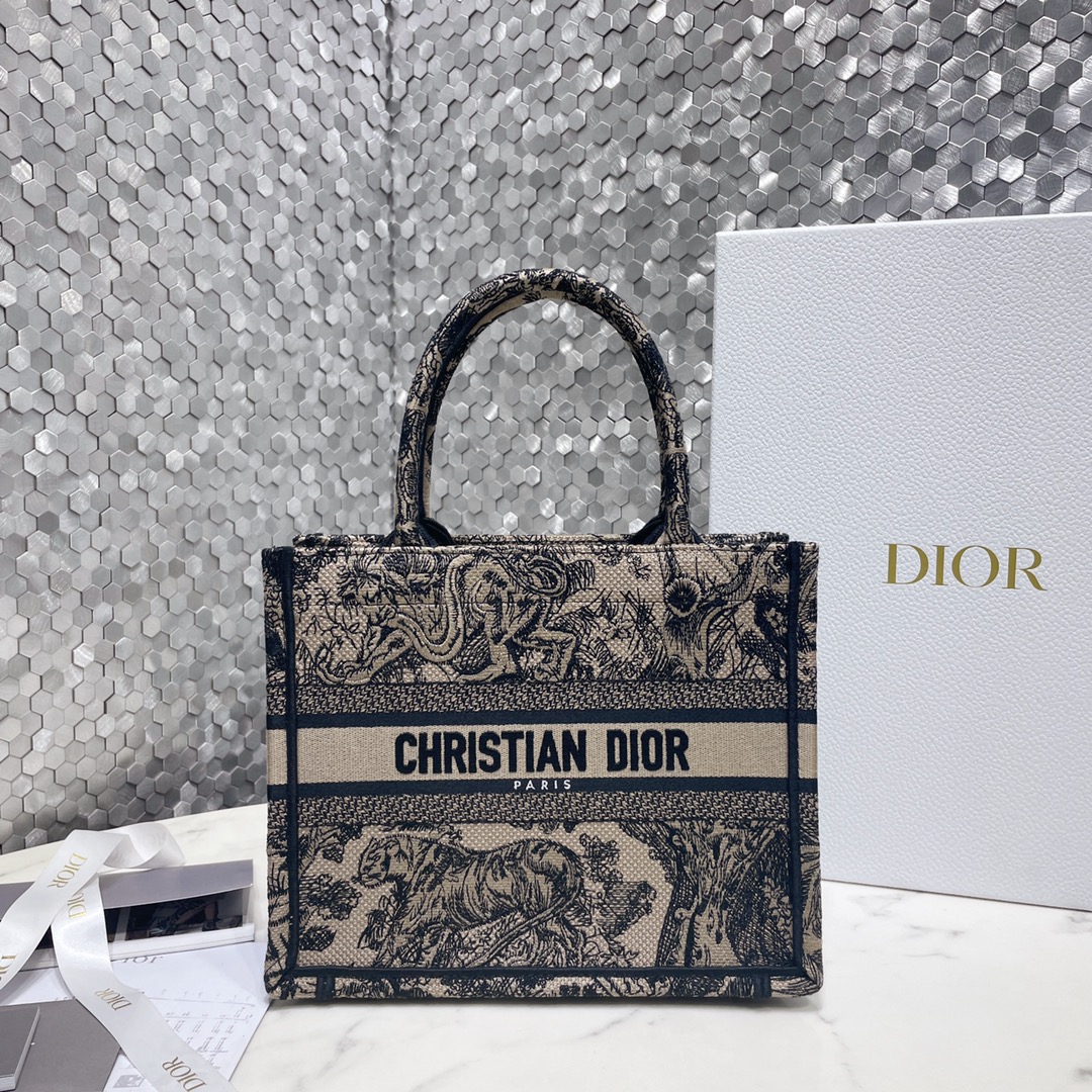 Dior Book Tote Handbags Tote Bags Brown Embroidery