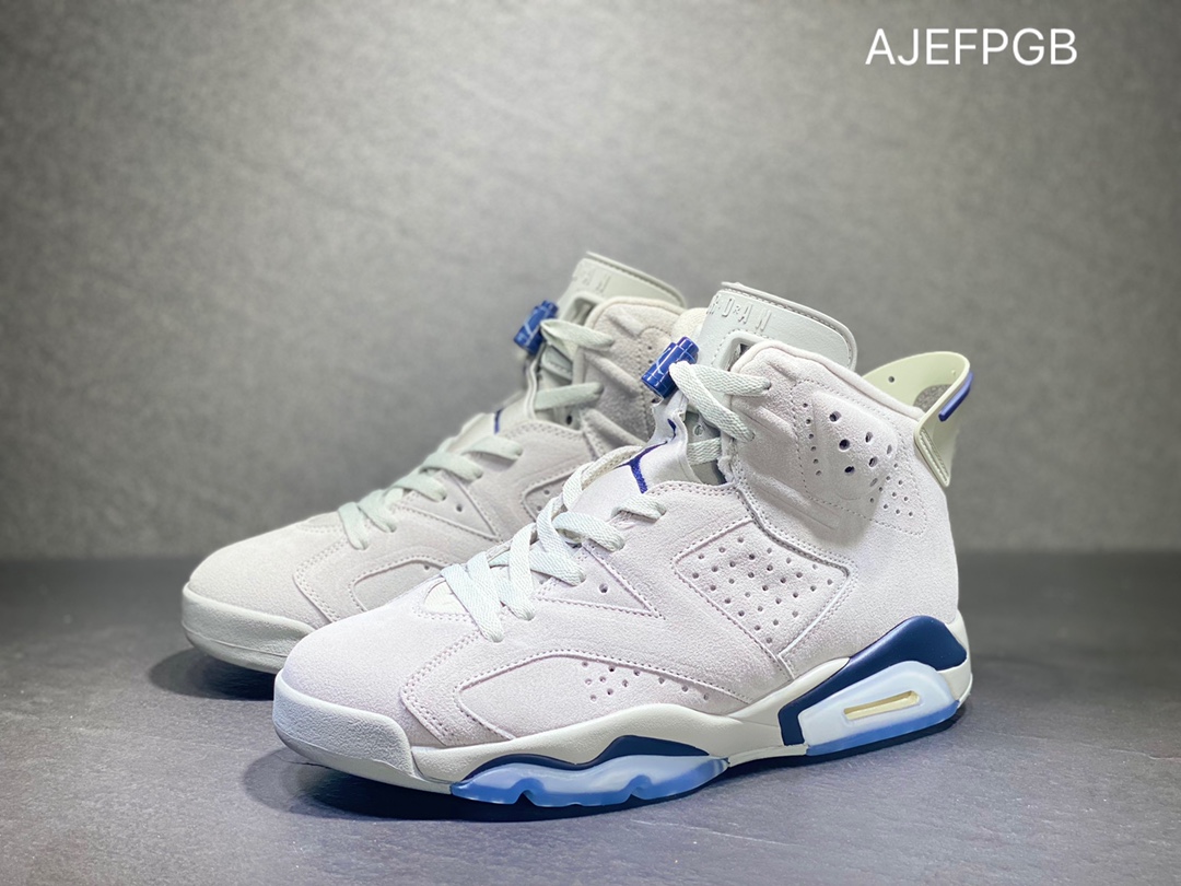 360 Nike Air Jordan 6 Retro”Georgetown”乔丹AJ6代复古休闲文化篮球鞋“乔治城灰蓝麂皮” CT8529-012