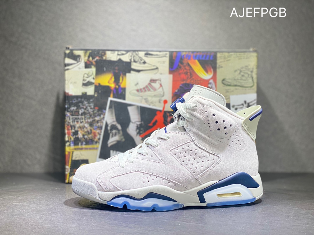 360 Nike Air Jordan 6 Retro”Georgetown”乔丹AJ6代复古休闲文化篮球鞋“乔治城灰蓝麂皮” CT8529-012