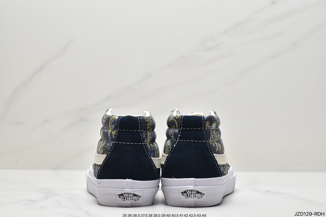 Vans Sk8-Mid Vans official haze blue checkerboard retro mid-top canvas vulcanized skateboard shoes VN0A391FOQN