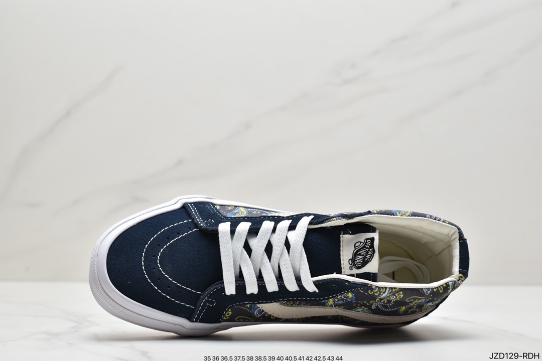 Vans Sk8-Mid Vans official haze blue checkerboard retro mid-top canvas vulcanized skateboard shoes VN0A391FOQN