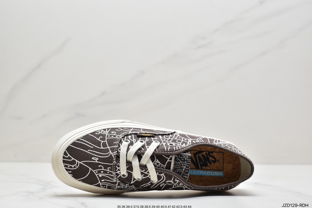 Vans Authentic 44DX Vans Official Environmental Protection Series Brown Printed Low Top Sneakers