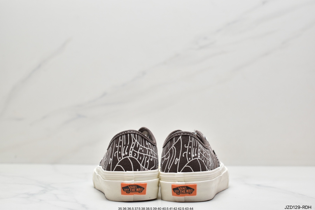 Vans Authentic 44DX Vans Official Environmental Protection Series Brown Printed Low Top Sneakers