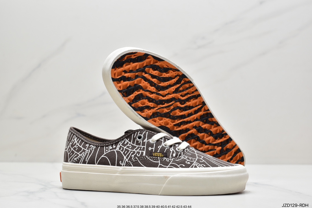 Vans Authentic 44DX Vans Official Environmental Protection Series Brown Printed Low Top Sneakers