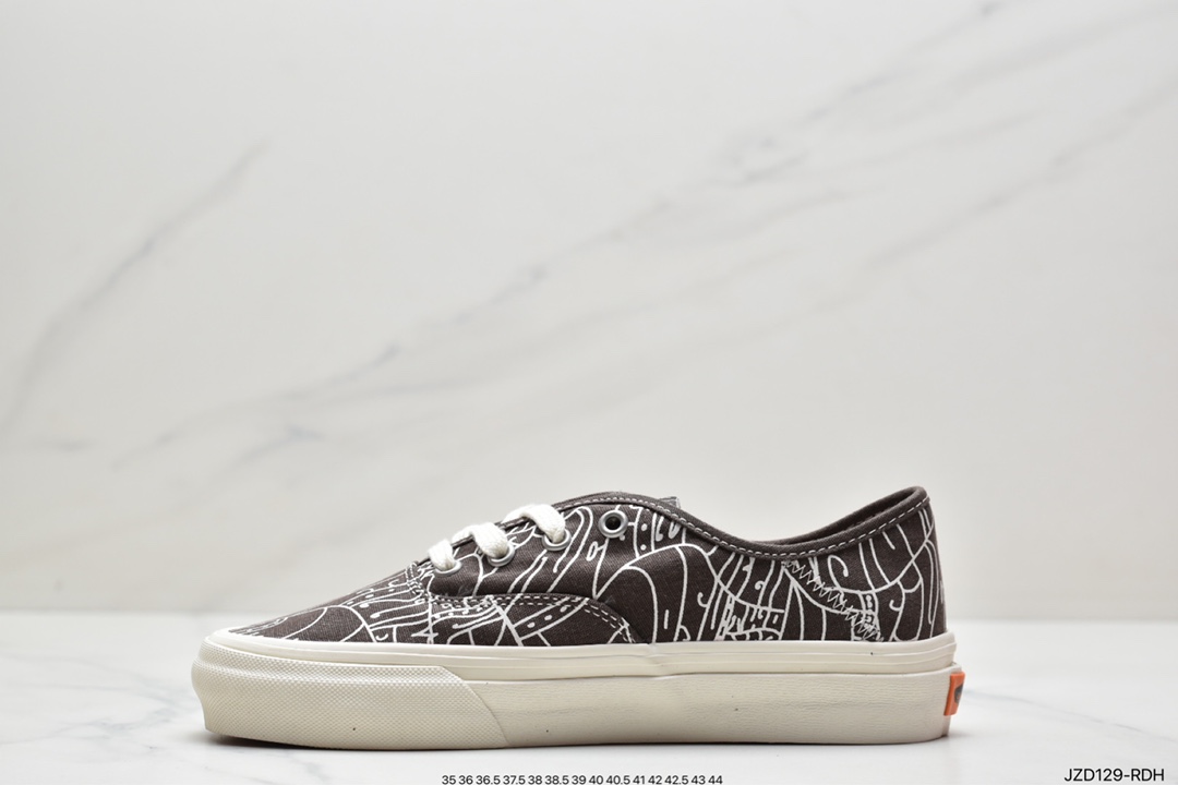 Vans Authentic 44DX Vans Official Environmental Protection Series Brown Printed Low Top Sneakers