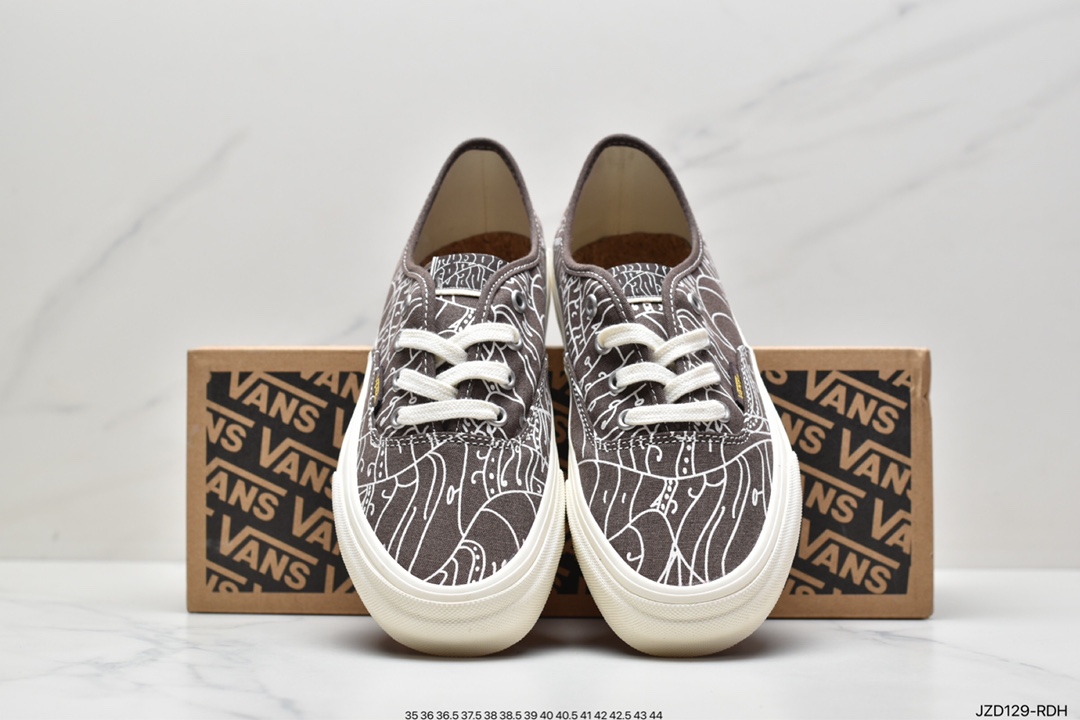 Vans Authentic 44DX Vans Official Environmental Protection Series Brown Printed Low Top Sneakers