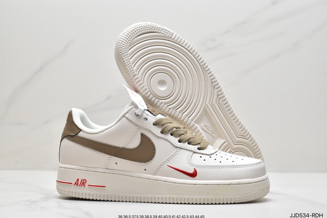 130 耐克 Nike Air Force 1 Low ID 空军一号经典低帮“奶白浅褐勾” 空军一号板鞋808788-996