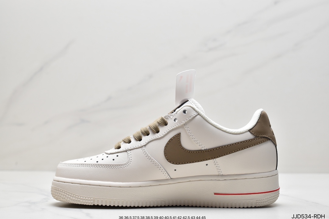 130 耐克 Nike Air Force 1 Low ID 空军一号经典低帮“奶白浅褐勾” 空军一号板鞋808788-996