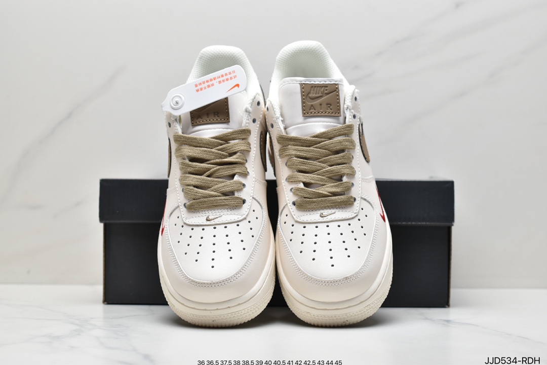 130 耐克 Nike Air Force 1 Low ID 空军一号经典低帮“奶白浅褐勾” 空军一号板鞋808788-996