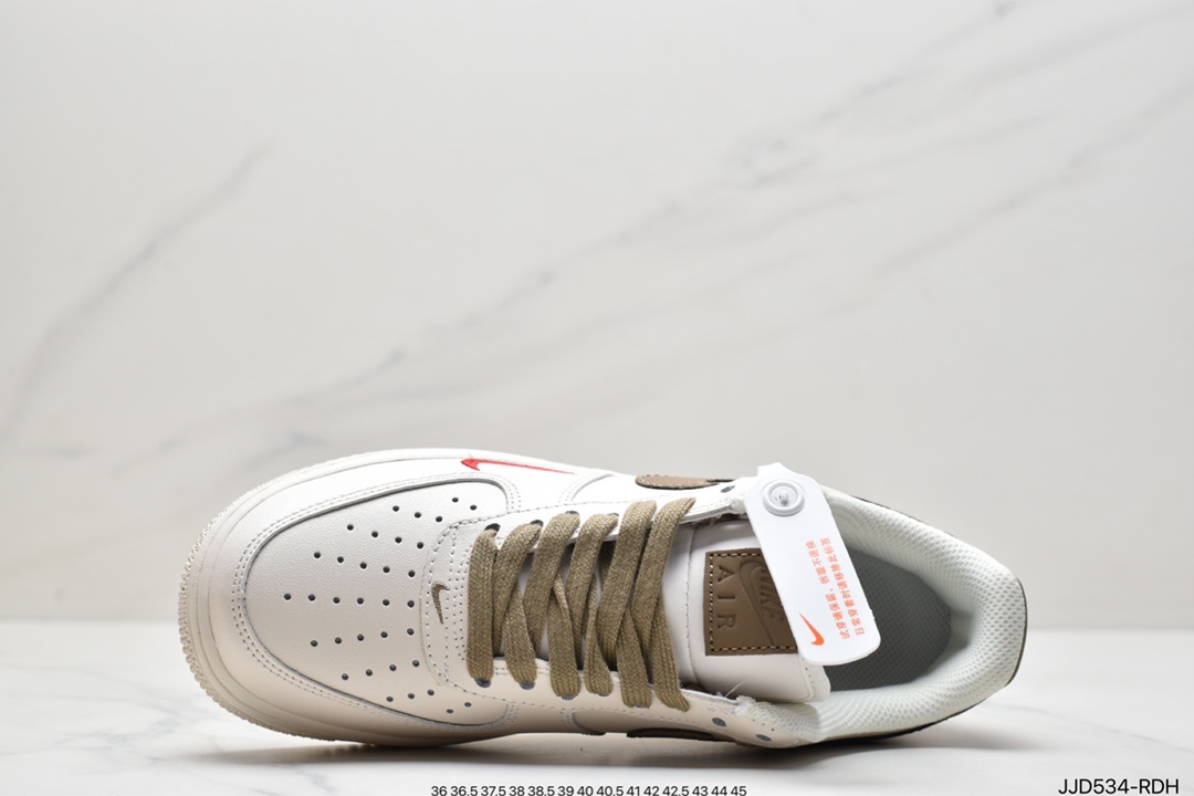 130 耐克 Nike Air Force 1 Low ID 空军一号经典低帮“奶白浅褐勾” 空军一号板鞋808788-996