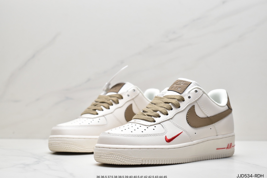 130 耐克 Nike Air Force 1 Low ID 空军一号经典低帮“奶白浅褐勾” 空军一号板鞋808788-996