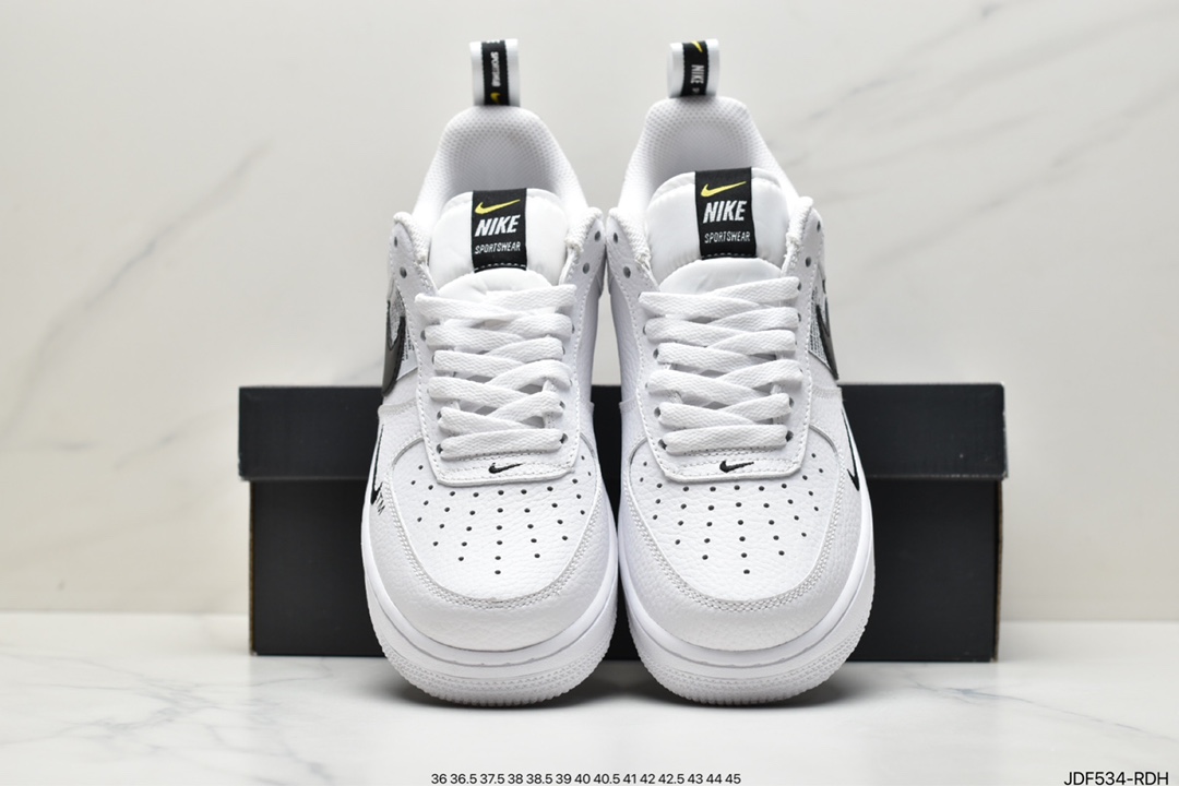 125 耐克/Nike Air Force 1 Utility White BLACK 白黑结构 空军一号 AJ7747-100