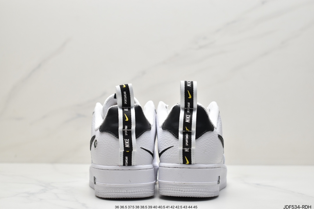 125 耐克/Nike Air Force 1 Utility White BLACK 白黑结构 空军一号 AJ7747-100