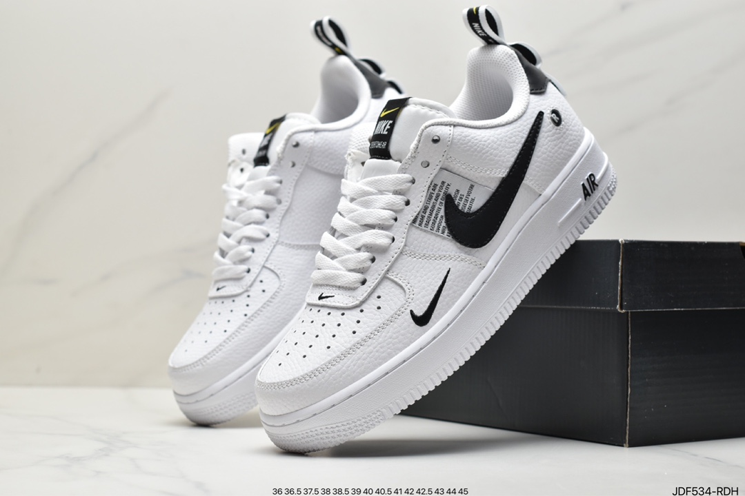 125 耐克/Nike Air Force 1 Utility White BLACK 白黑结构 空军一号 AJ7747-100