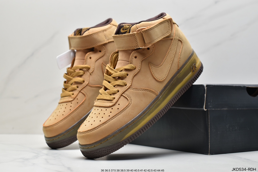 160 nike Air Froce 1 Mid 07 PRM Wheat Flax 小麦色空军一号中帮 715889-200