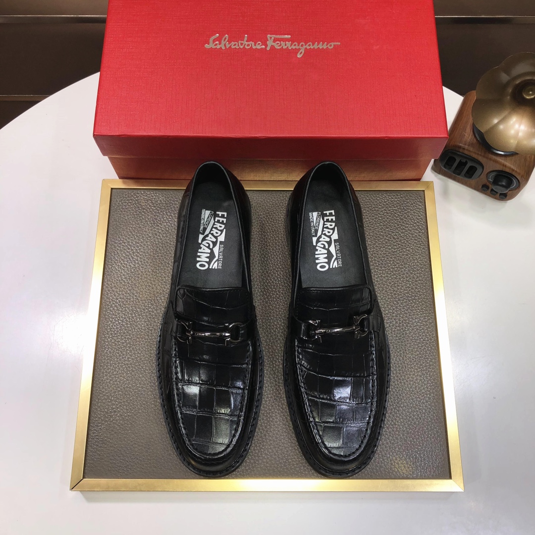 J0 Ferragamo 菲拉格幕  原版进口开边上乘牛皮+进口羊里+原版奢华金属扣+原版组合大底 对比无压力 38–44