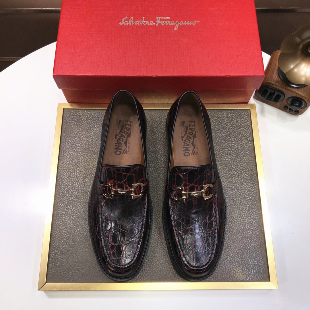 J0 Ferragamo 菲拉格幕  原版进口开边上乘牛皮+进口羊里+原版奢华金属扣+原版组合大底 对比无压力 38–44