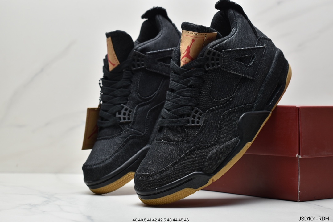 200 Air Jordan 4 Retro Levis Black (Levis Tag) 李维斯 黑牛仔AO2571-001